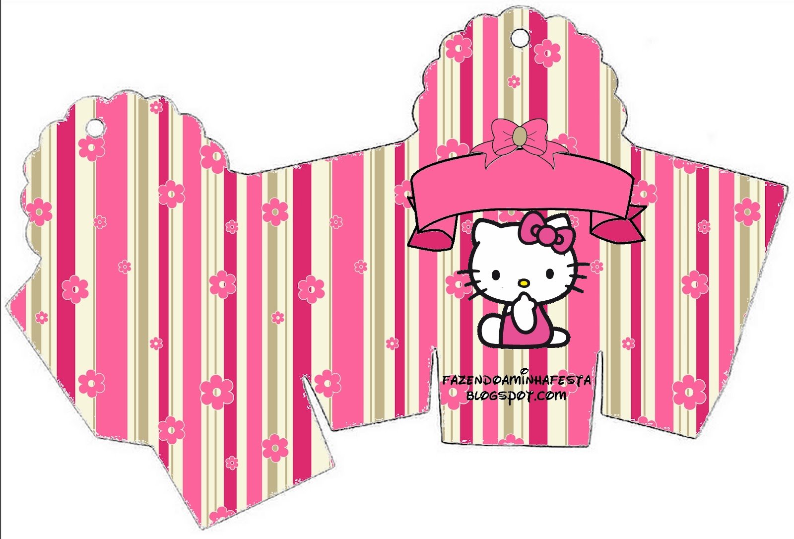 Hello Kitty with Flowers Free Printable Boxes. Oh My