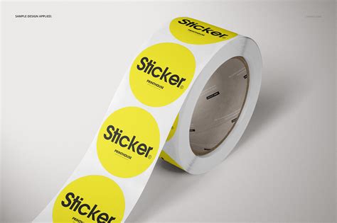 Round Roll Stickers Mockup Set Free&nbsp;Download