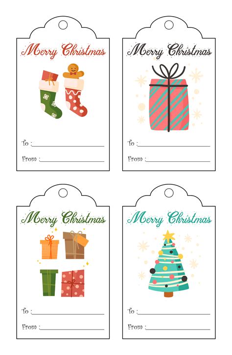 Christmas Gift Tag Template&nbsp;Printable