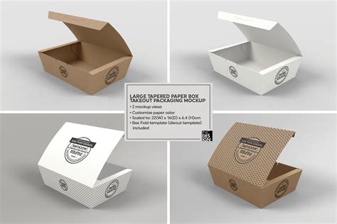 Paper Food Box Packaging&nbsp;Mockup