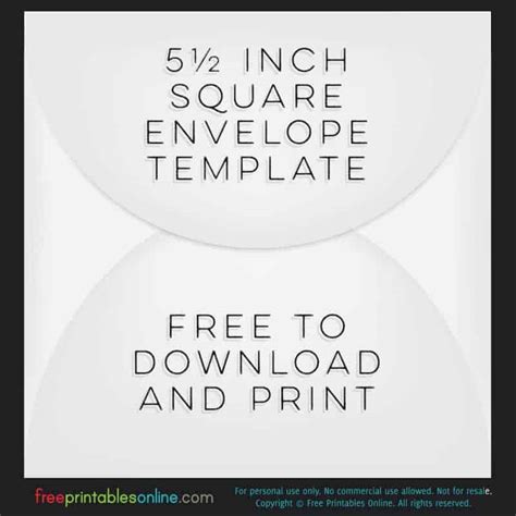 5 Inch Square Envelope&nbsp;Template